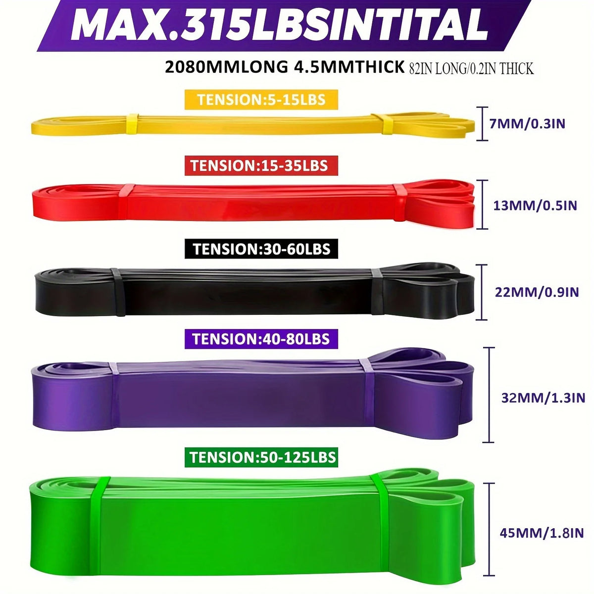Stackable TPE Resistance Bands