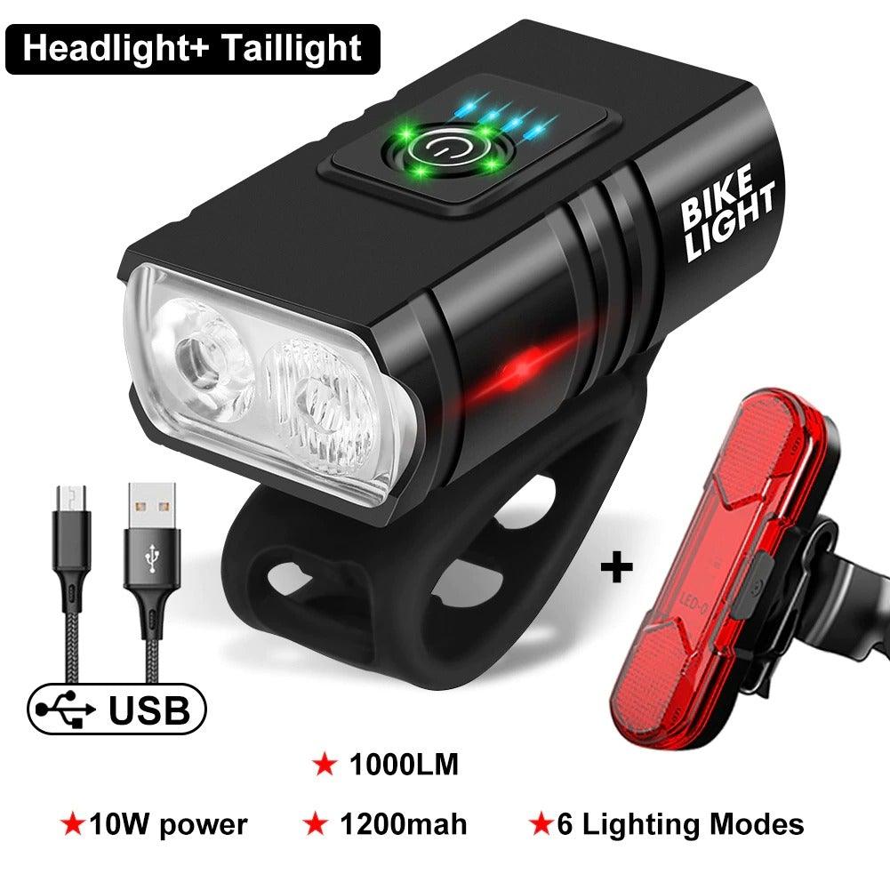 USB Rechargeable LED Bike Lights Set For Safe Night Cycling Adventures