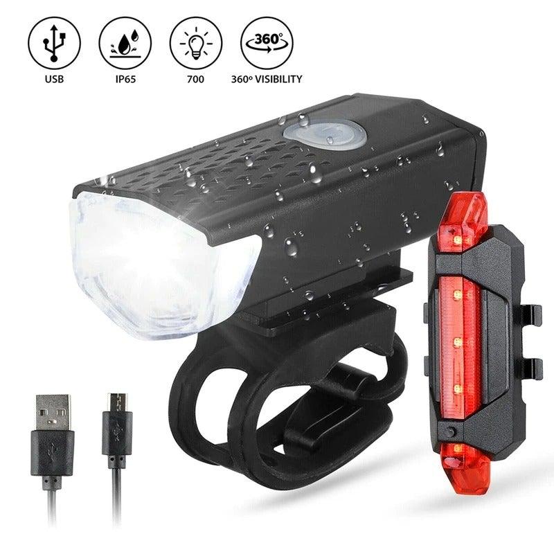 USB Rechargeable LED Bike Lights Set For Safe Night Cycling Adventures