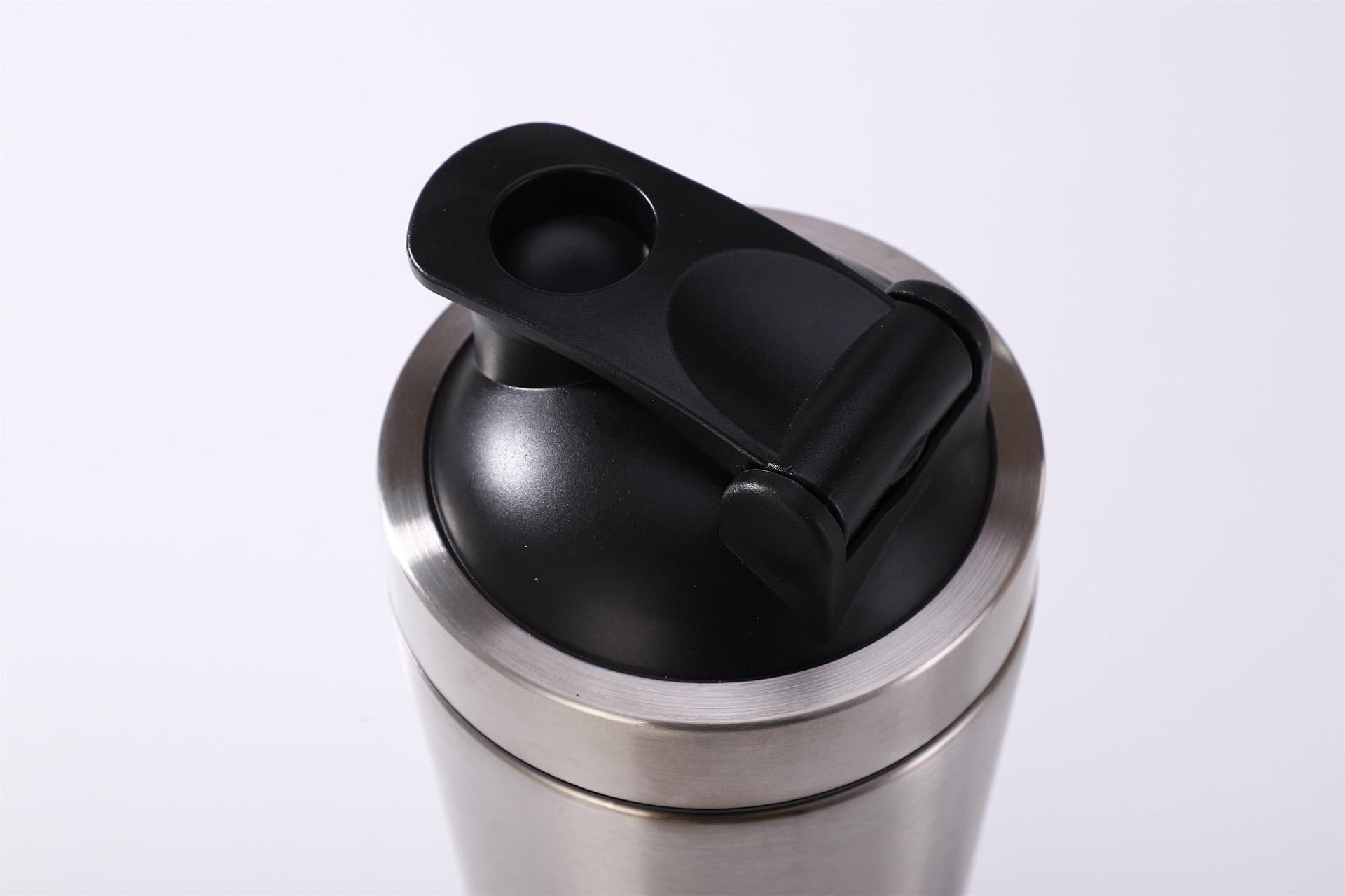 Stainless Steel Protein Shaker Bottle With Lid And Mixing Shake Ball