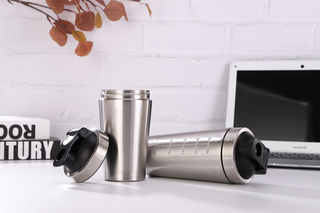 Stainless Steel Protein Shaker Bottle With Lid And Mixing Shake Ball