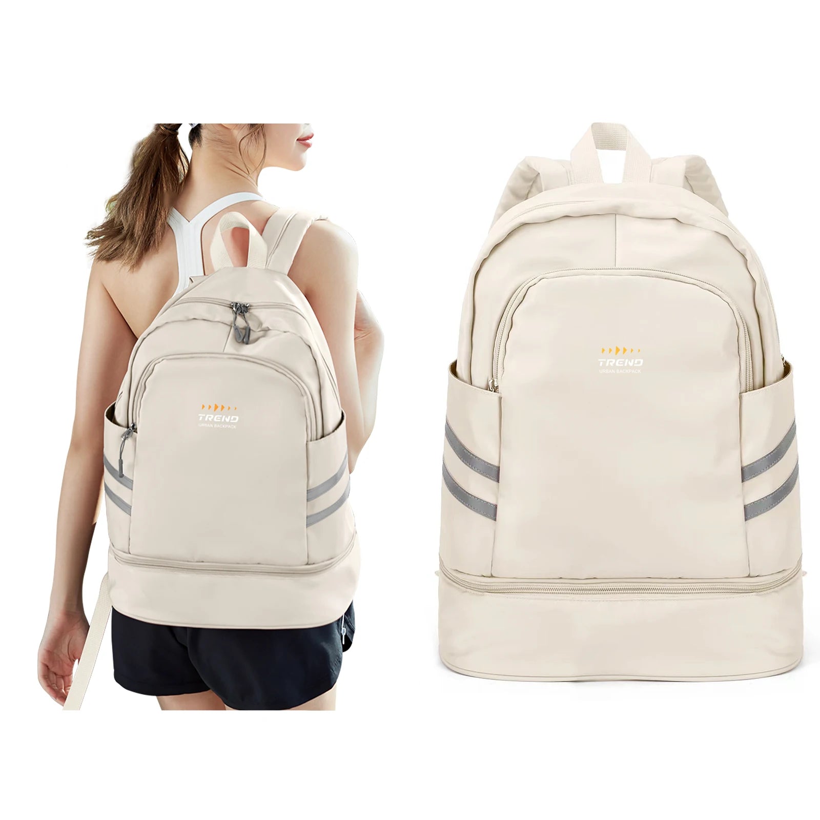 Women's Gym Backpack with Shoe Compartment