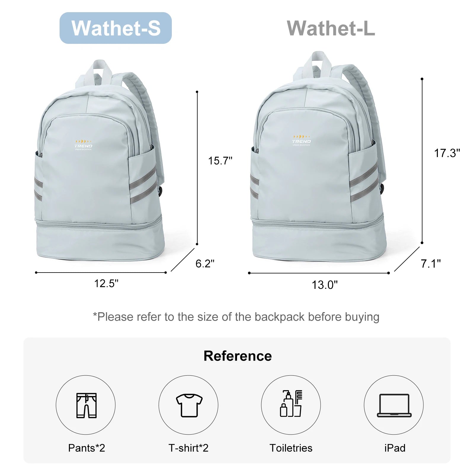 Women's Gym Backpack with Shoe Compartment