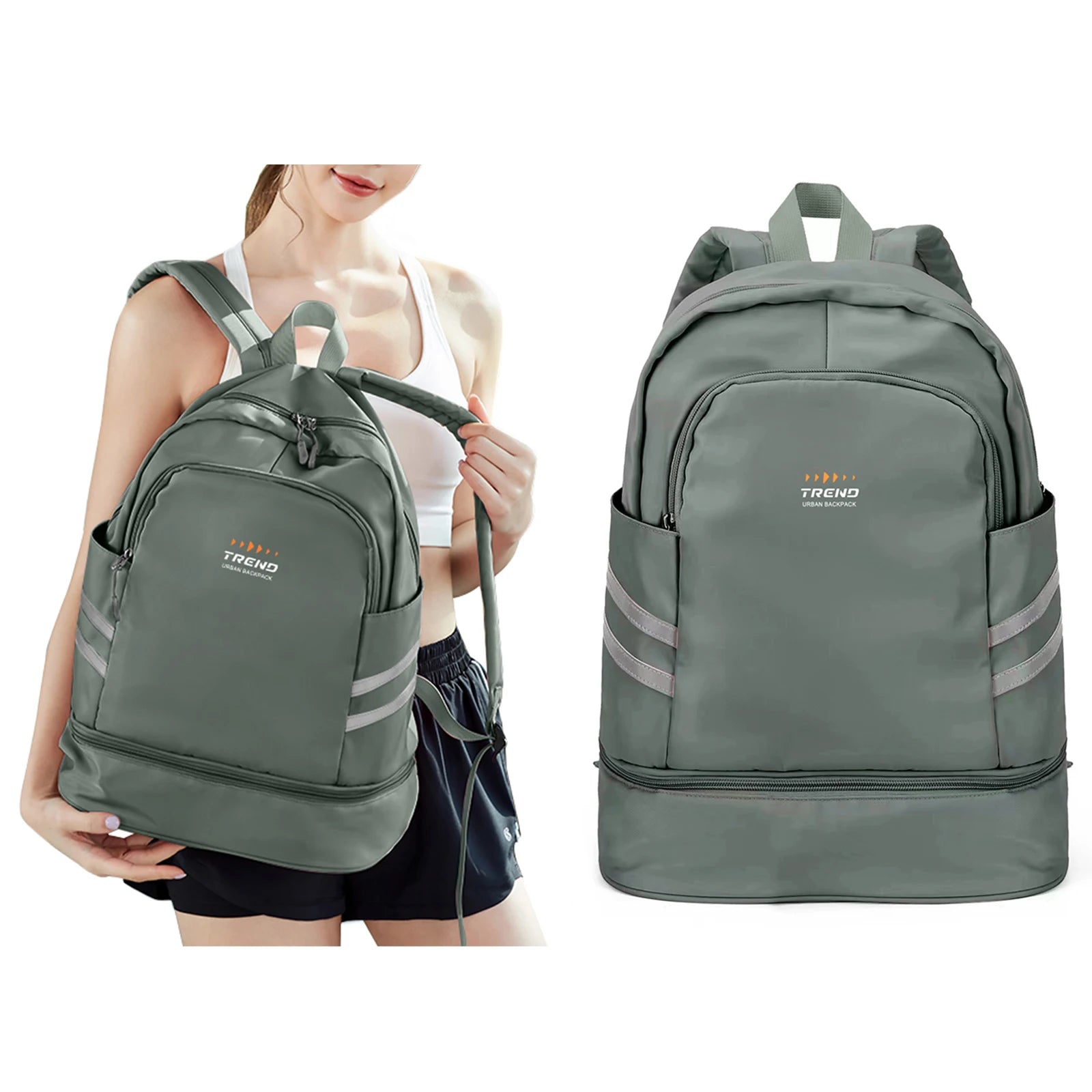 Women's Gym Backpack with Shoe Compartment