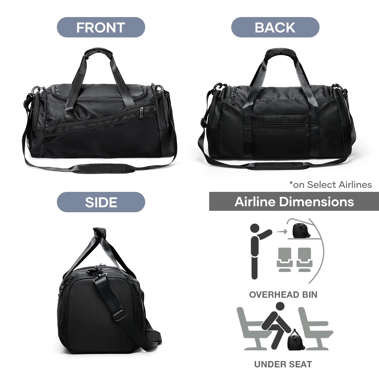 Wet Pocket Travel Duffel Bag