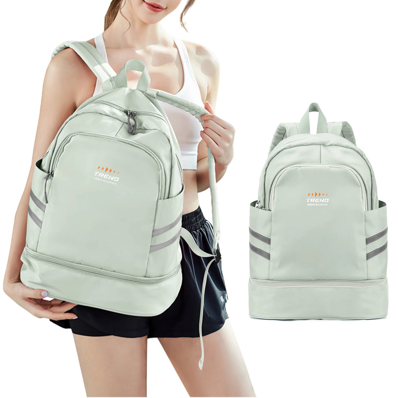 Women's Gym Backpack with Shoe Compartment