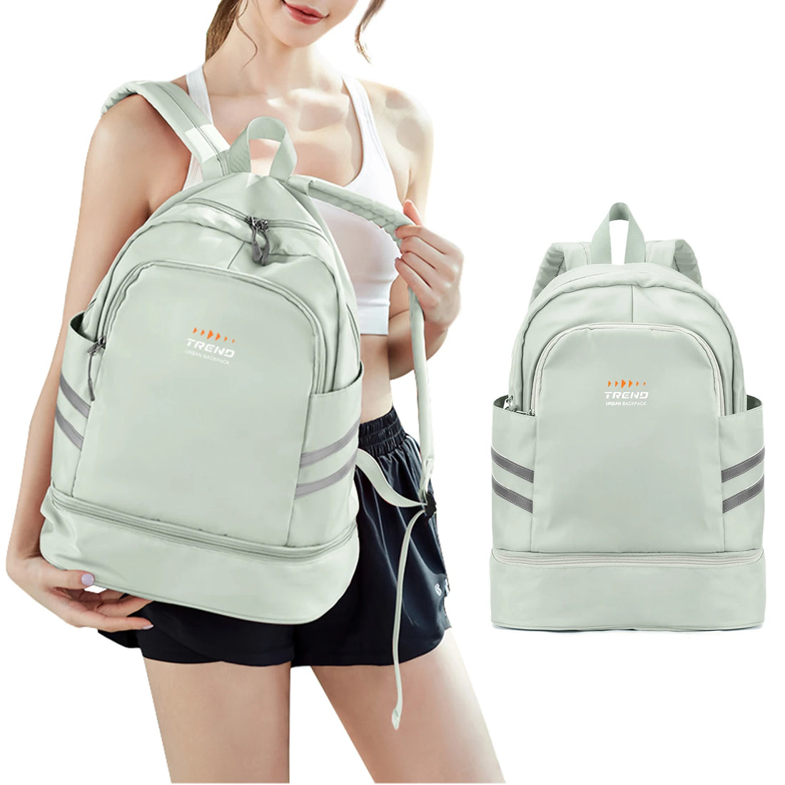 Women's Gym Backpack with Shoe Compartment
