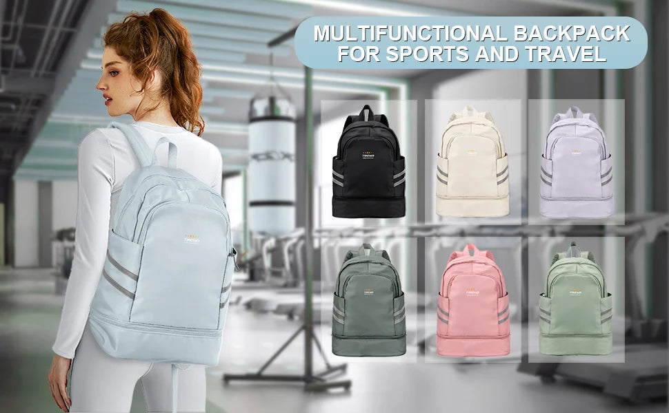 Women's Gym Backpack with Shoe Compartment