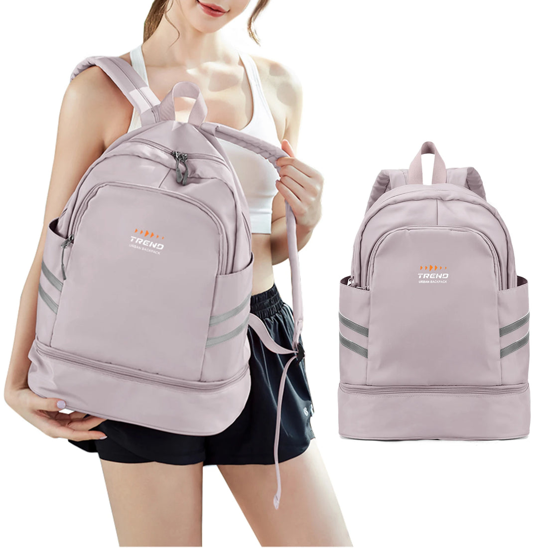 Women's Gym Backpack with Shoe Compartment