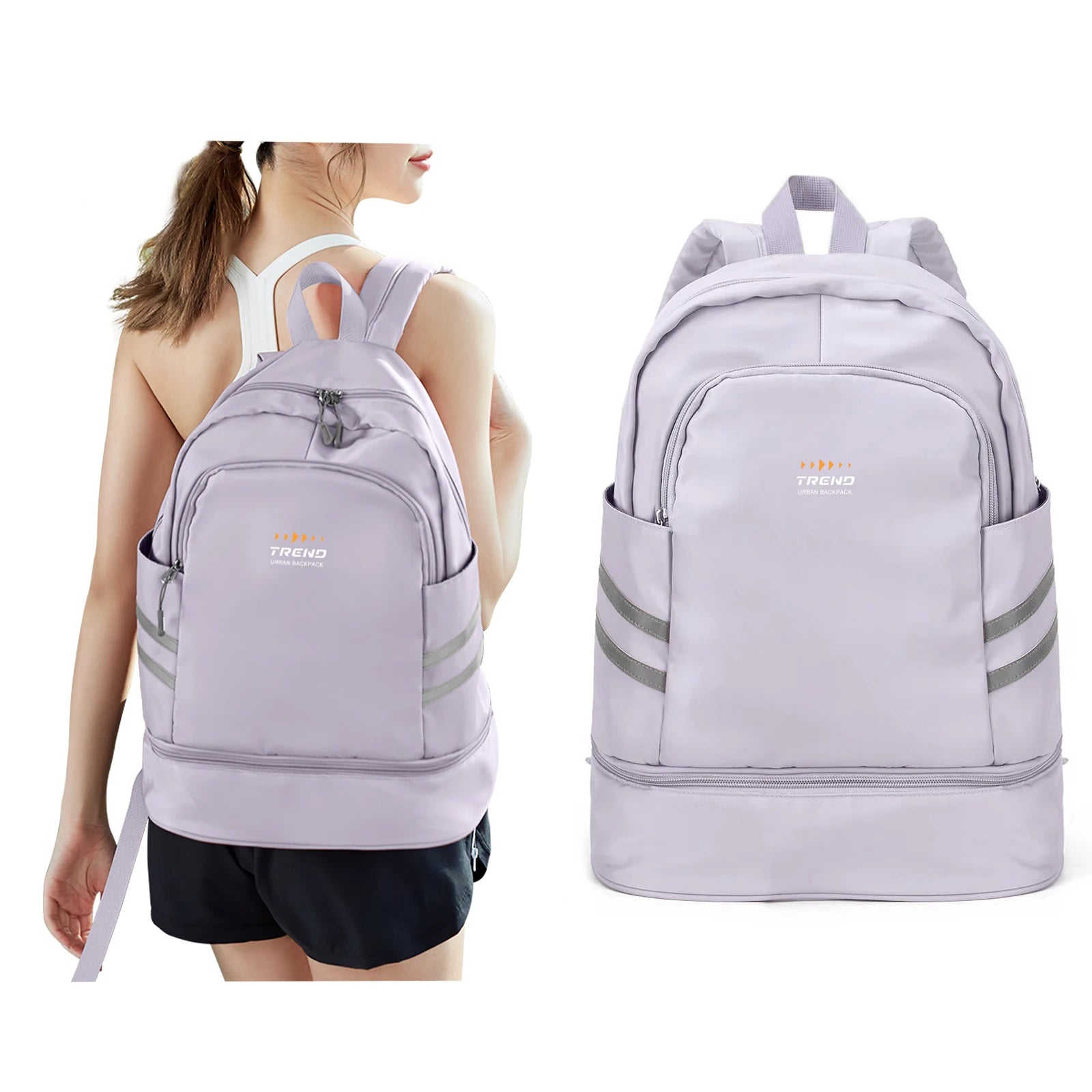 Women's Gym Backpack with Shoe Compartment