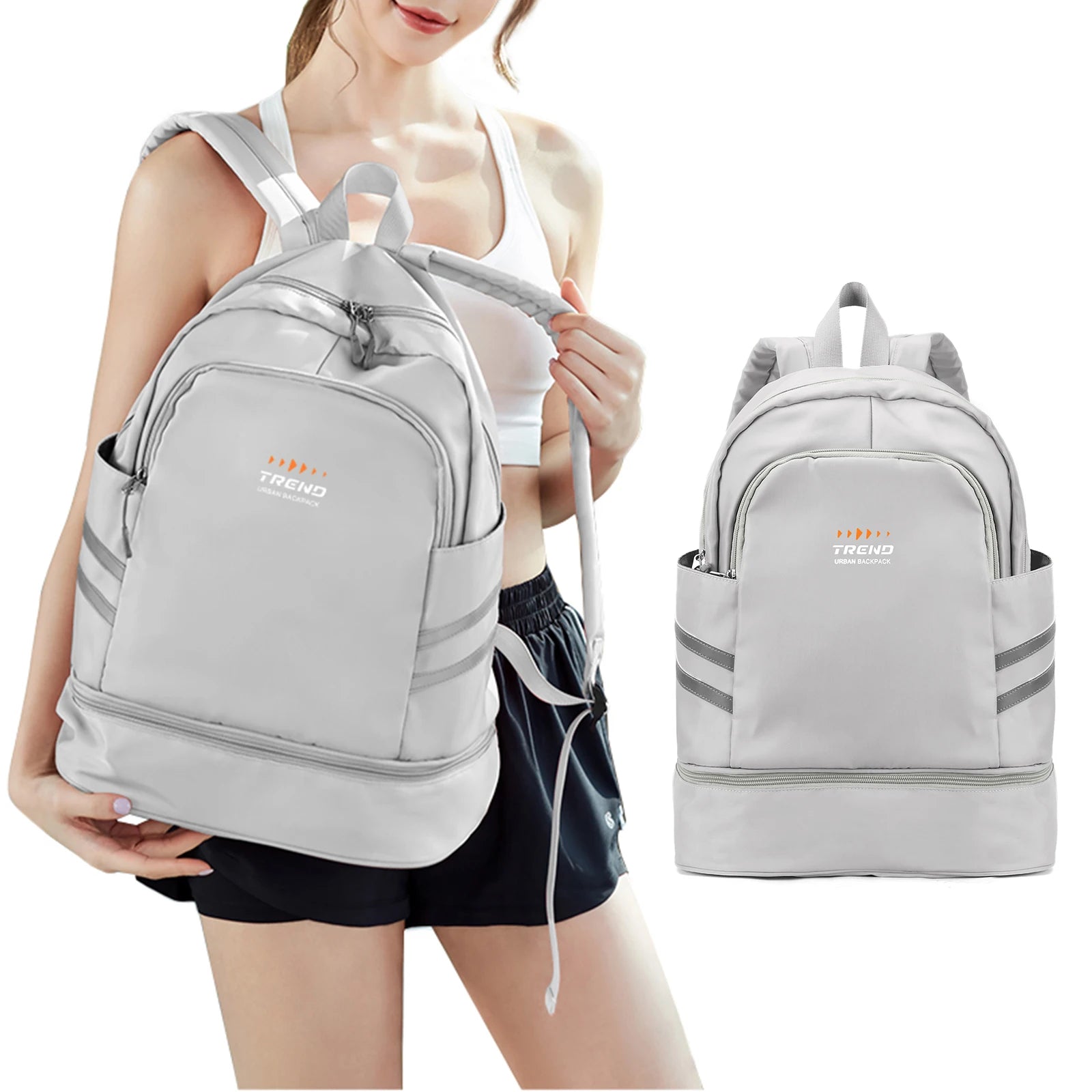 Women's Gym Backpack with Shoe Compartment