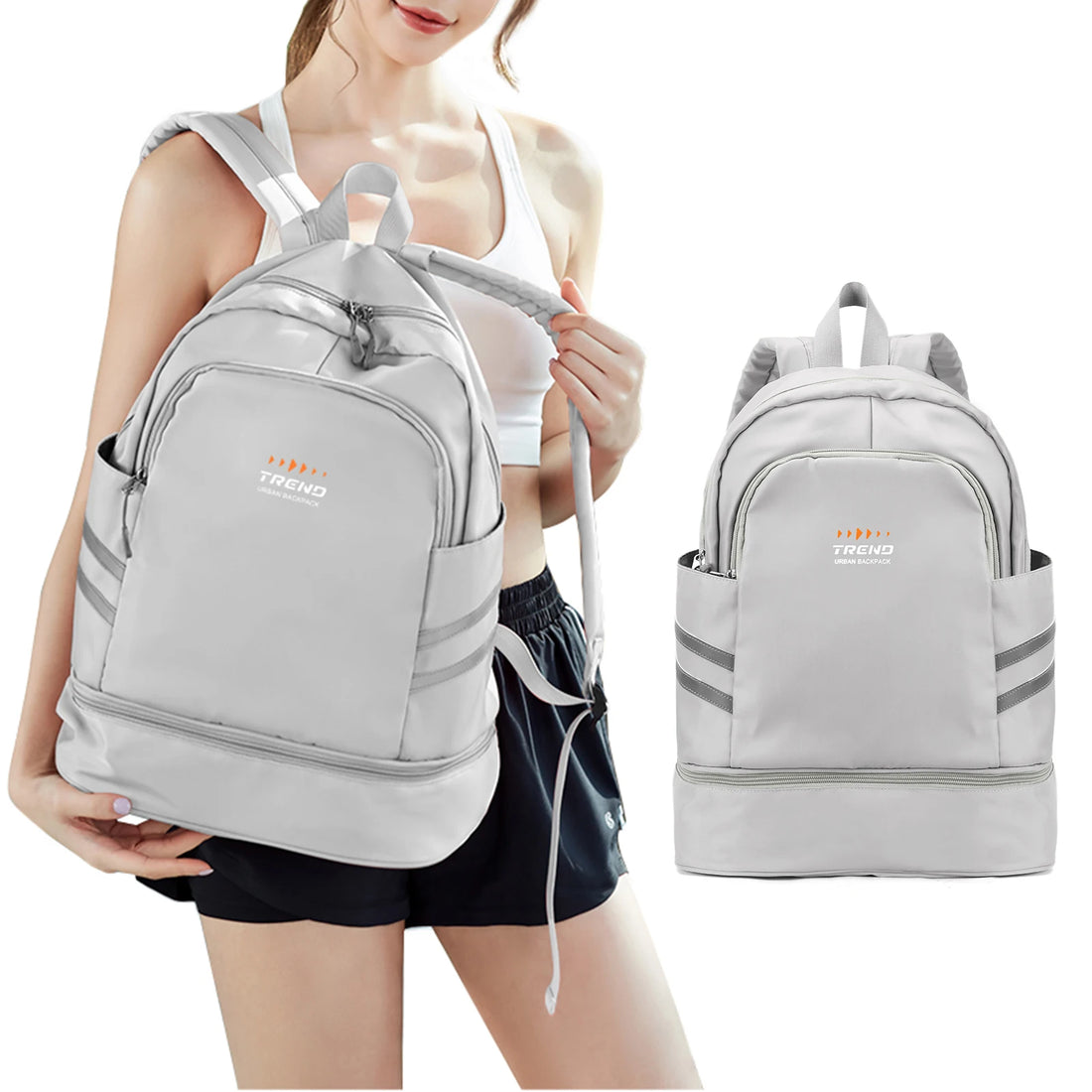 Women's Gym Backpack with Shoe Compartment
