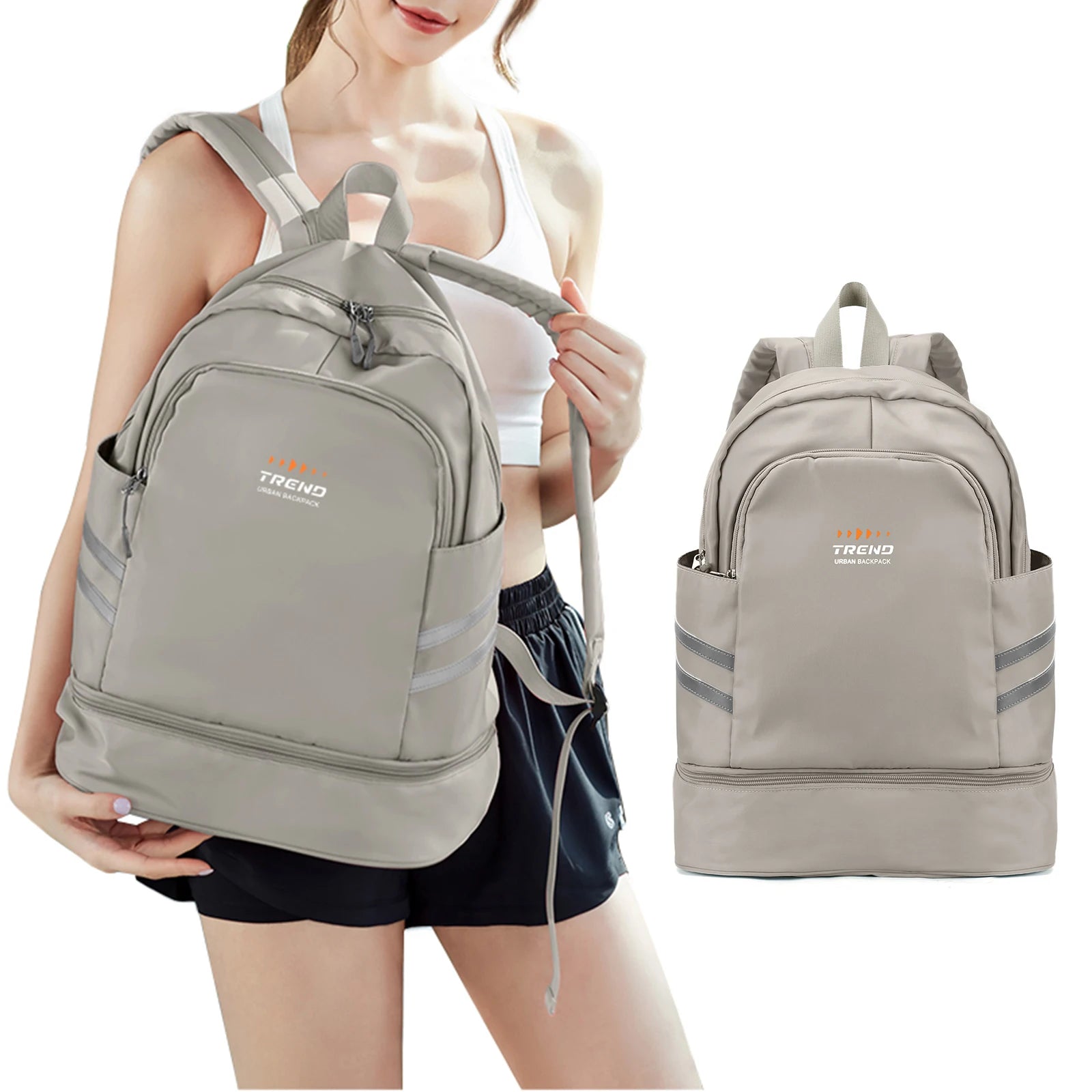 Women's Gym Backpack with Shoe Compartment