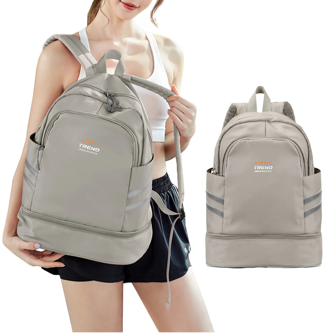 Women's Gym Backpack with Shoe Compartment
