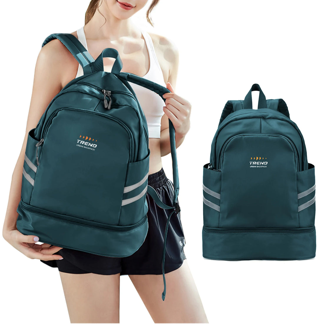 Women's Gym Backpack with Shoe Compartment
