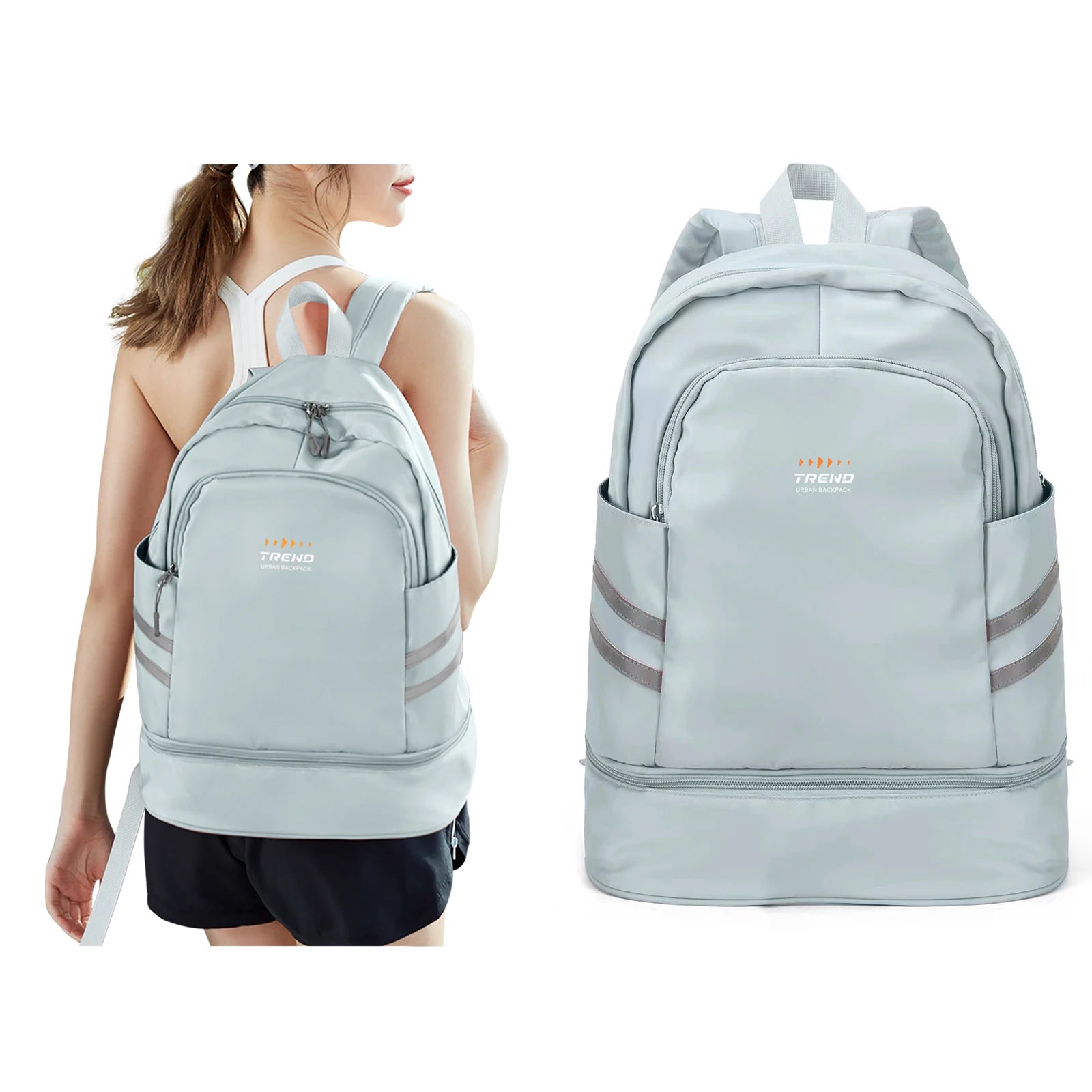 Women's Gym Backpack with Shoe Compartment