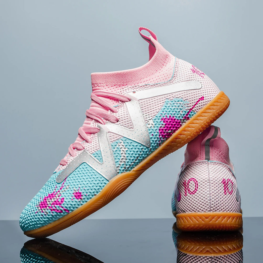 Indoor Five-a-Side Soccer Shoes — High-Top Turf Trainers