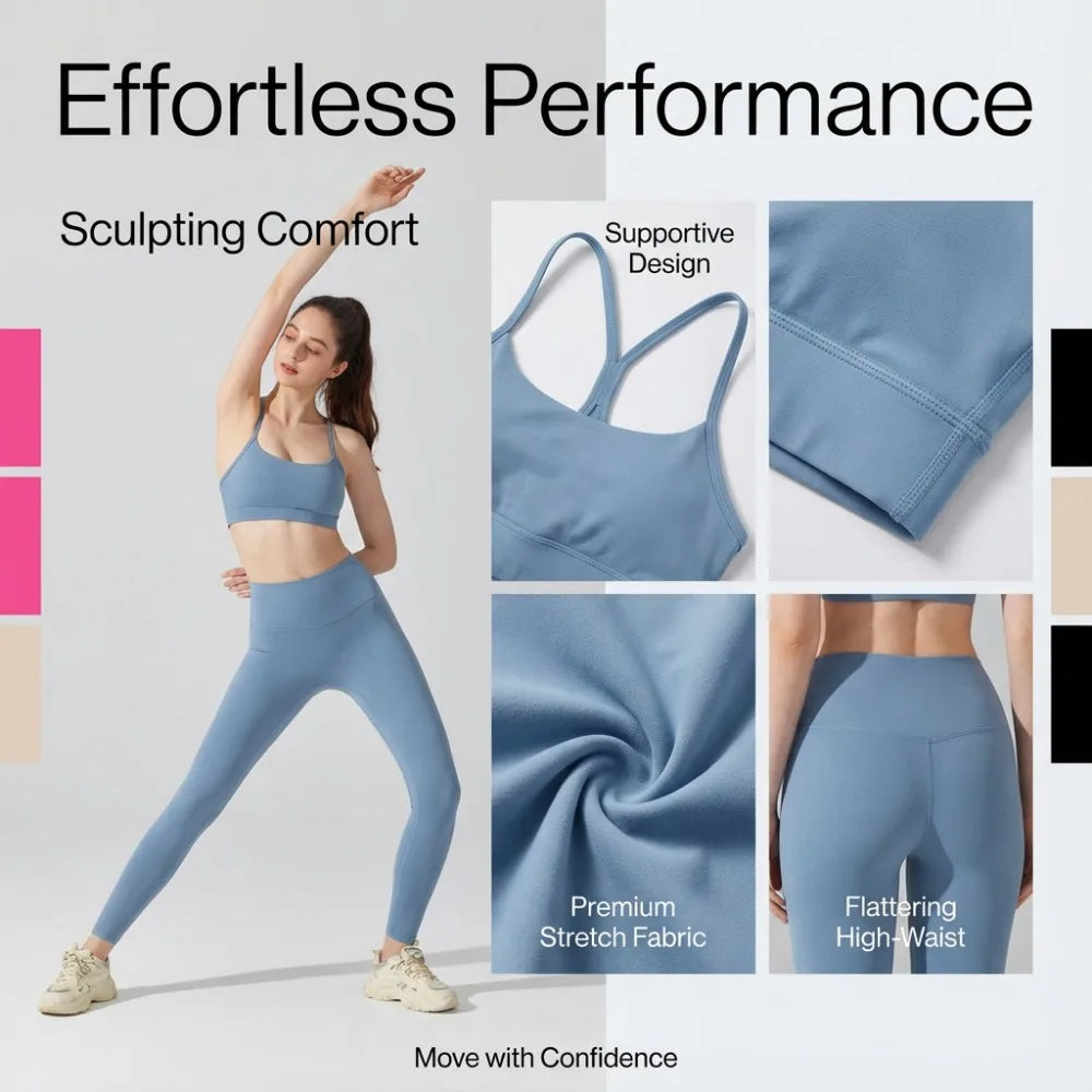 Sports Bra &amp; High-Waist Leggings Set