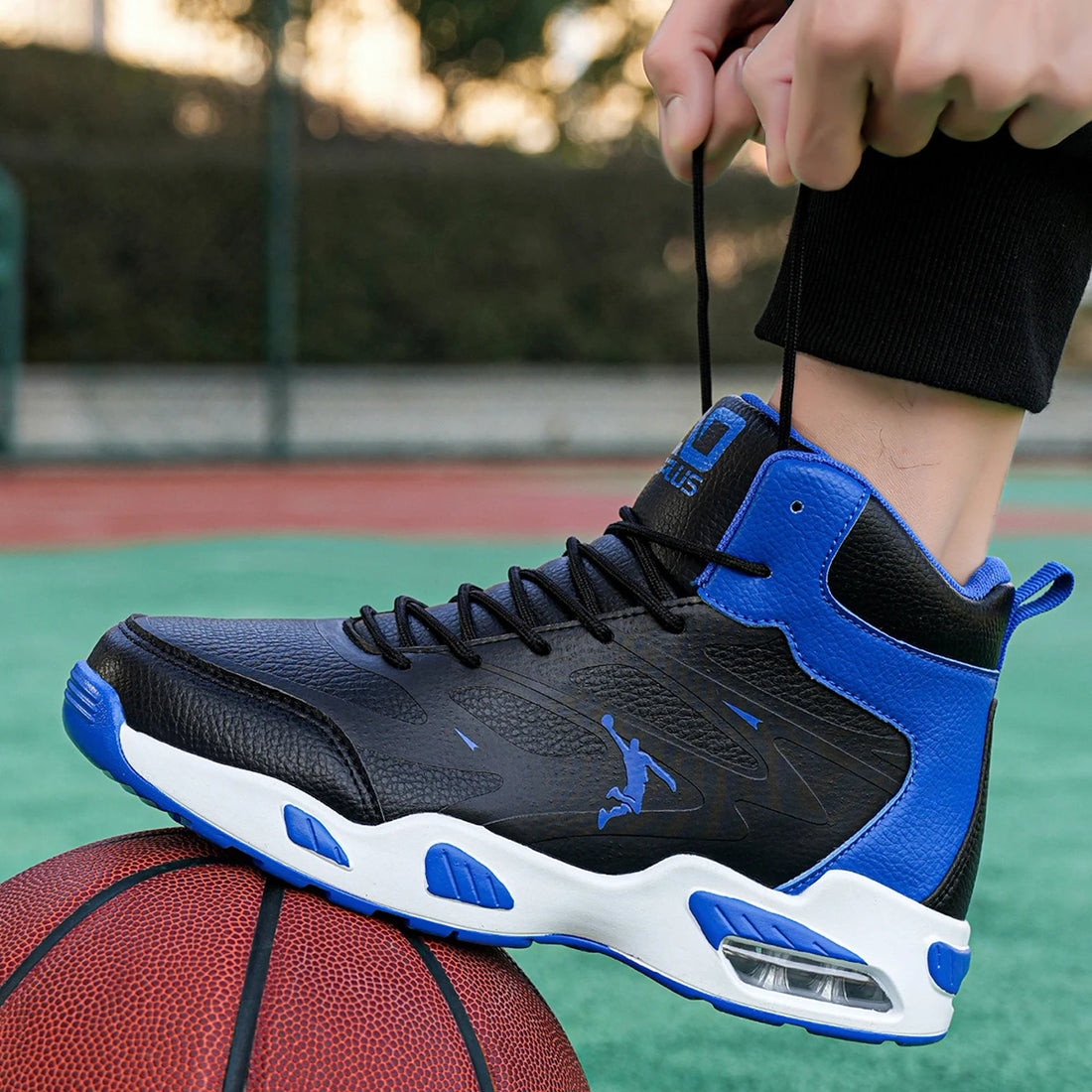 Leather High-Top Basketball Shoes