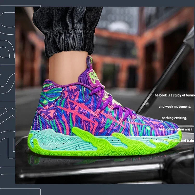 Cushioned High-Top Basketball Shoes