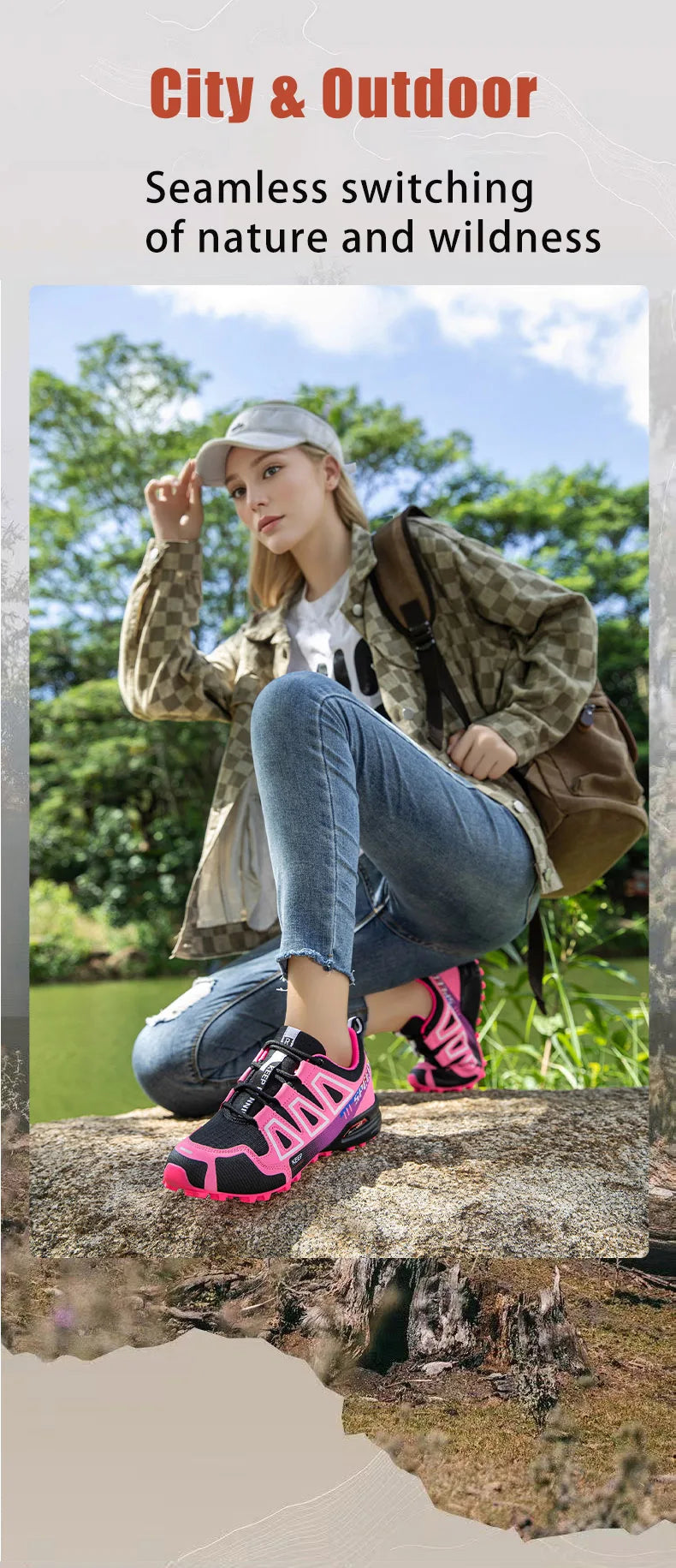 Women's Waterproof Hiking Shoes — All-Terrain Trail Sneakers