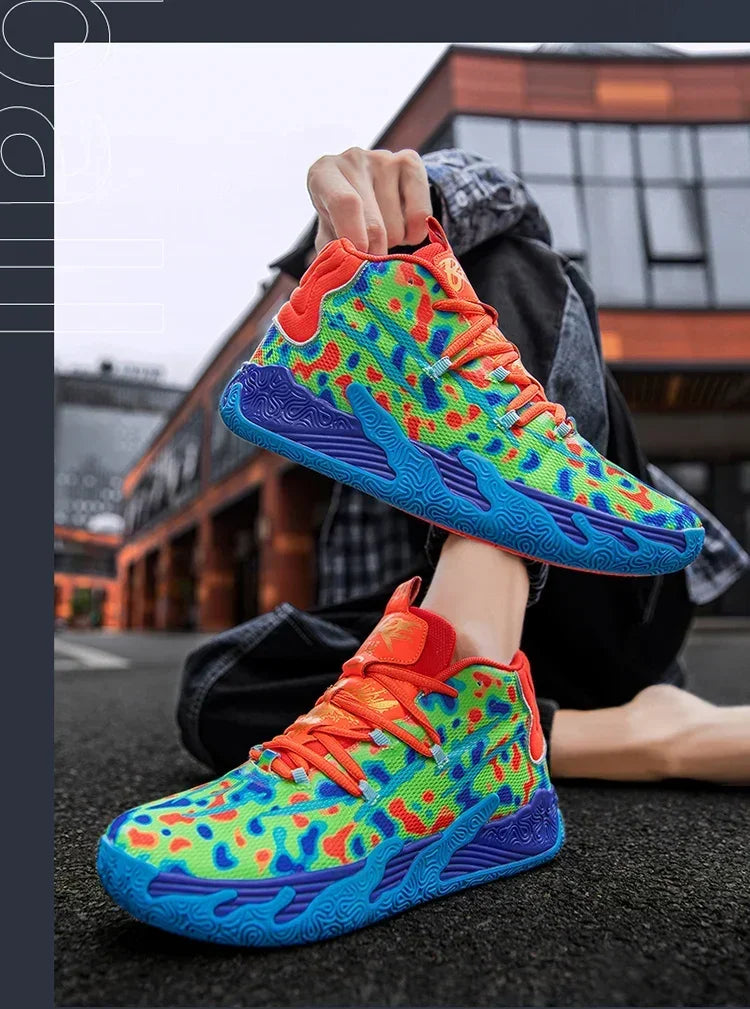 Cushioned High-Top Basketball Shoes