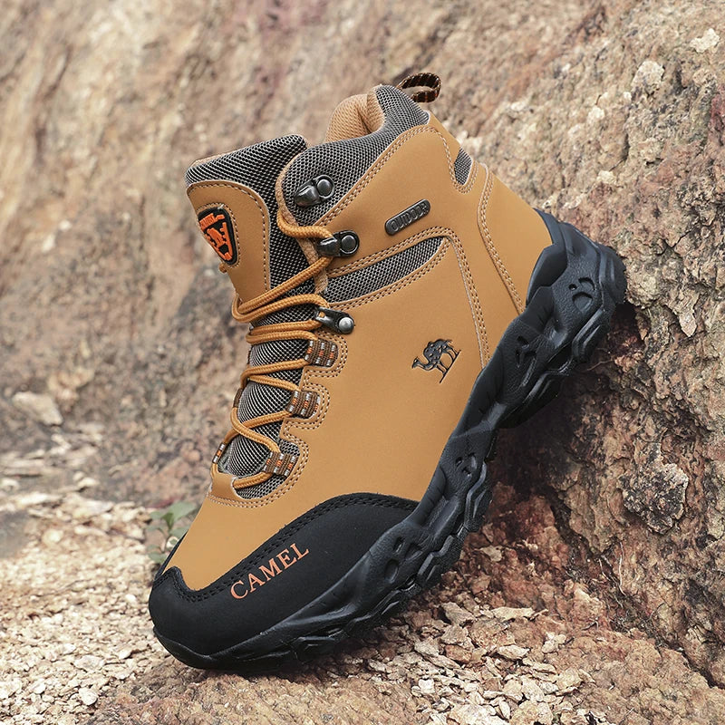 Men's Leather Hiking Shoes — Waterproof Trekking Sneakers