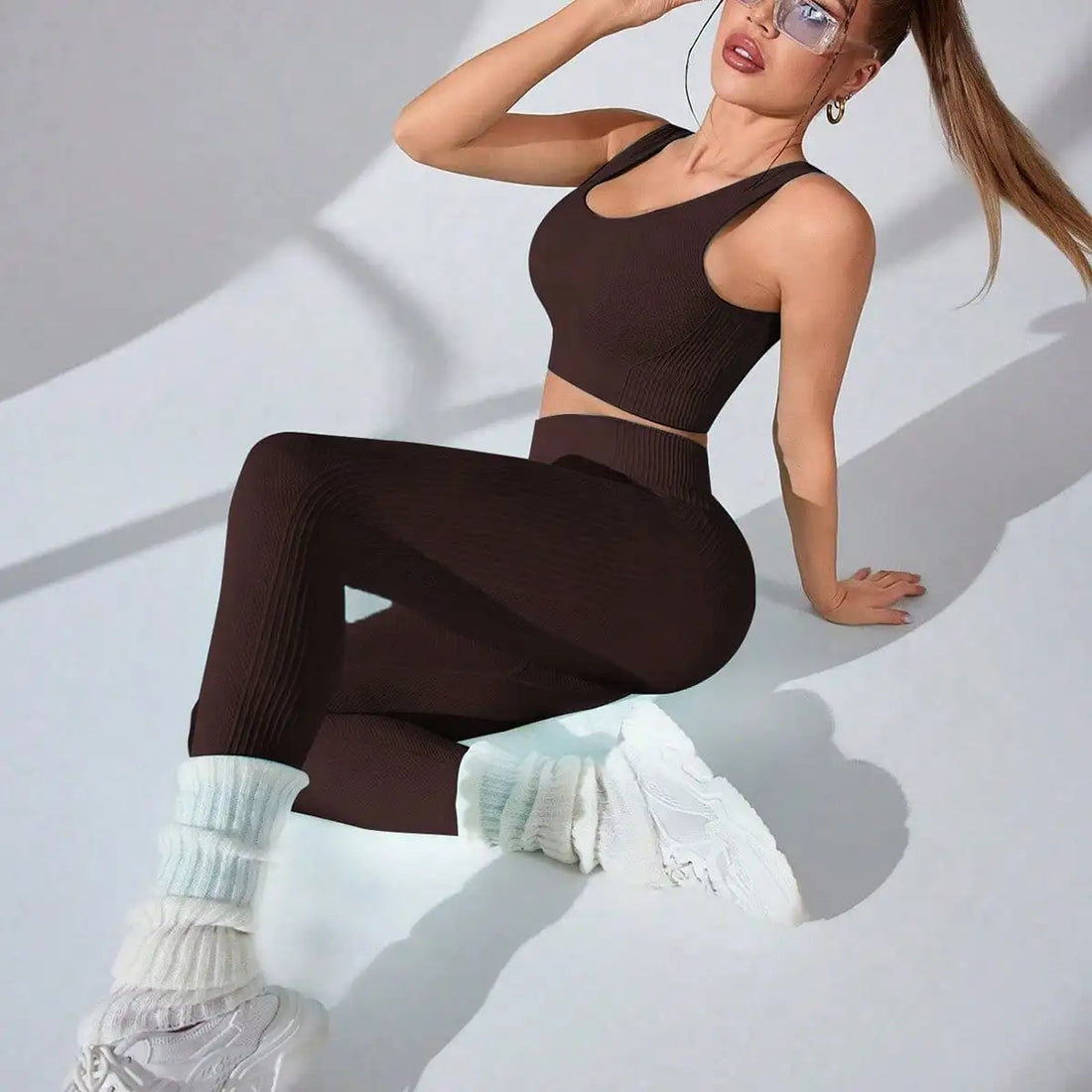 Women's Cross-Strap Sports Bra &amp; Leggings Set