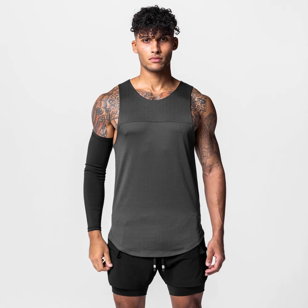 Men's Mesh Splice Tank Top