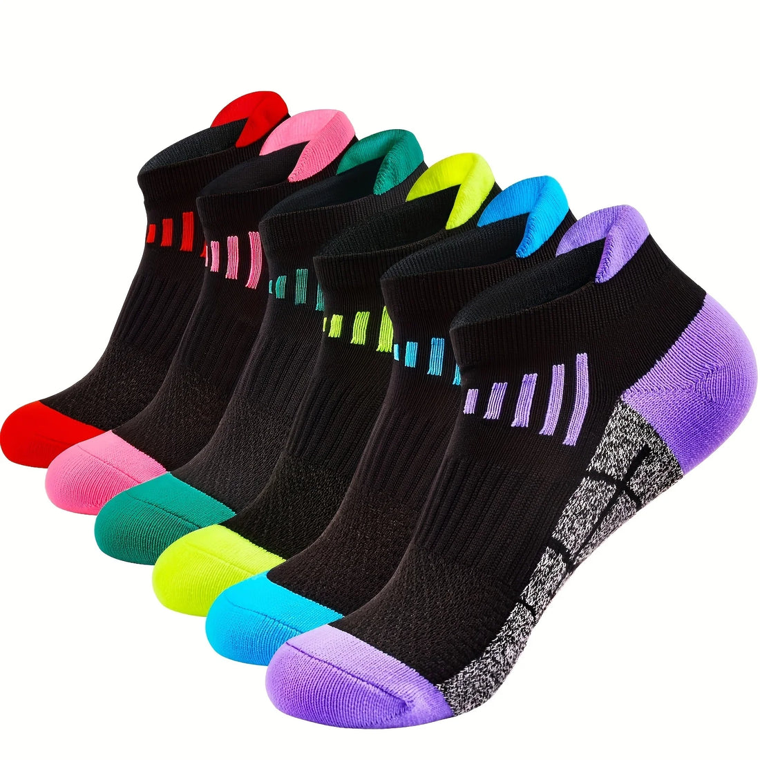 Women's Compression Sports Socks, 6-Pack