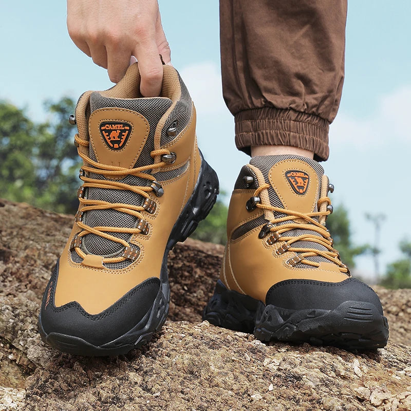 Men's Leather Hiking Shoes — Waterproof Trekking Sneakers