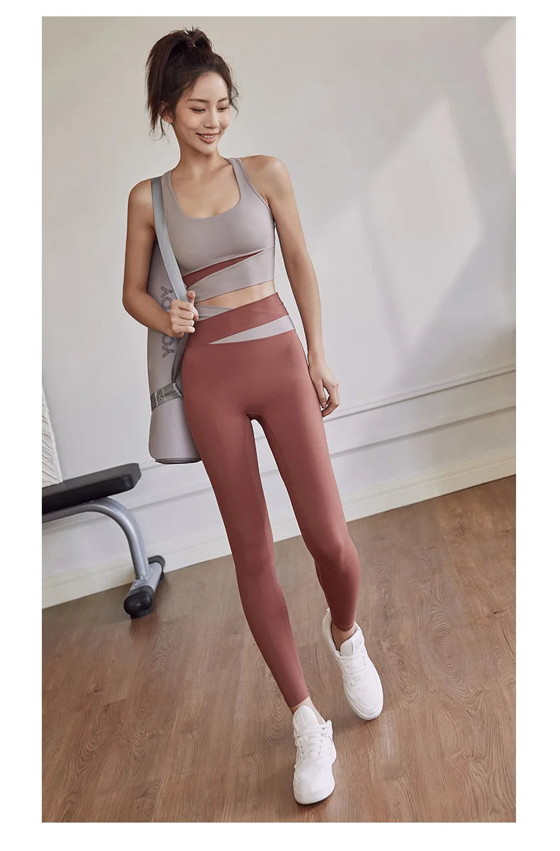 Yoga Set — Sports Bra with Leggings & Shorts