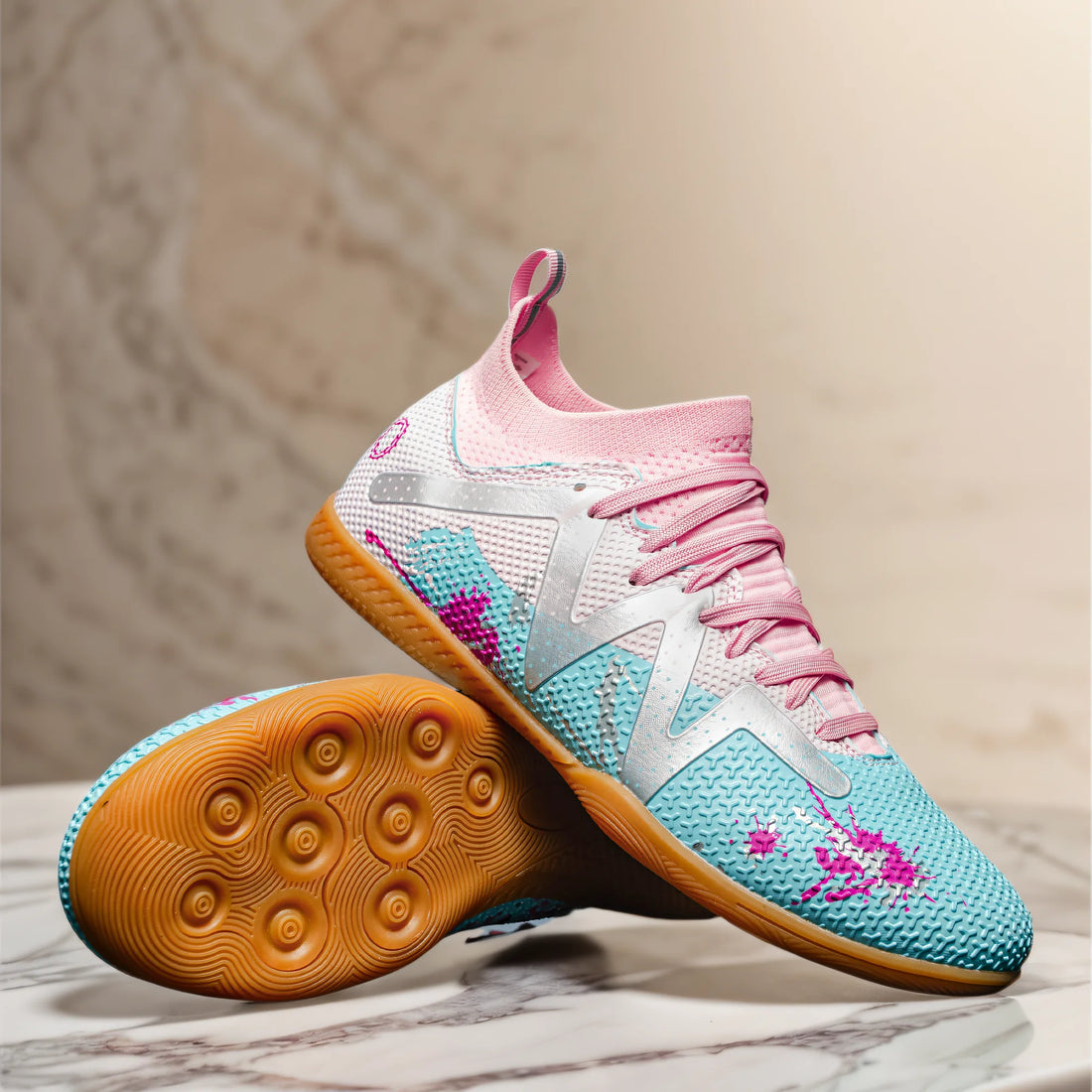 Indoor Five-a-Side Soccer Shoes — High-Top Turf Trainers