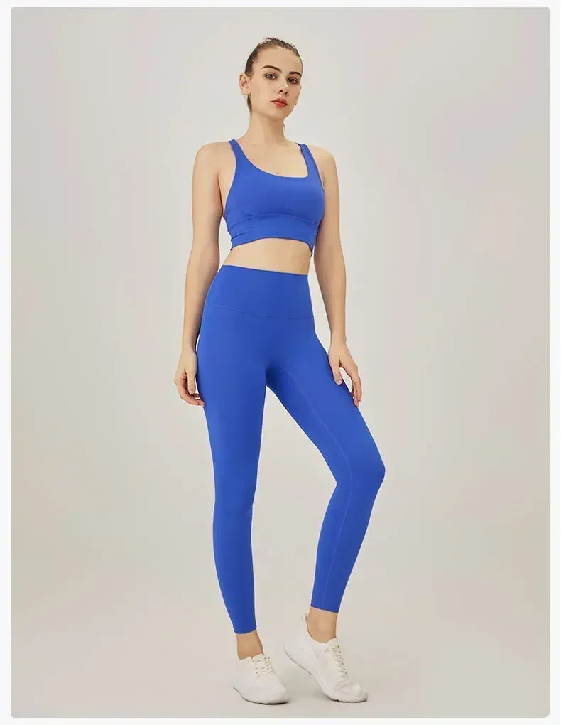 High-Waist Yoga Leggings & Sports Bra Set