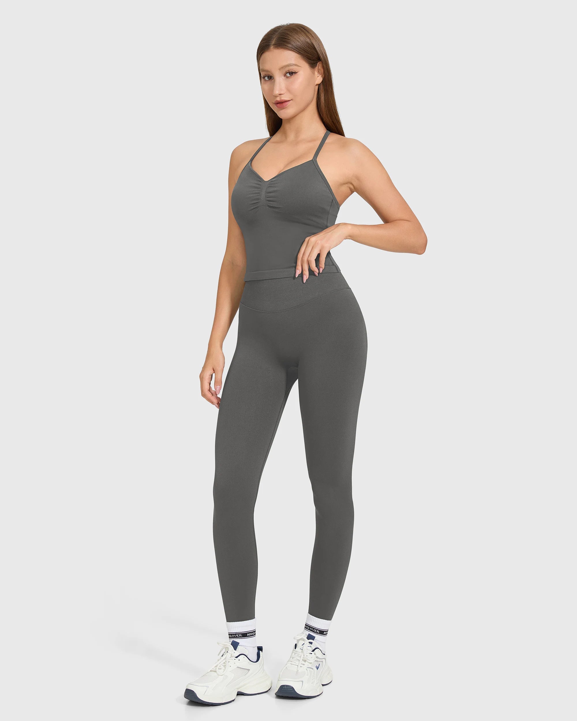 Halter Sports Bra & Butt-Lifting Gym Leggings Set