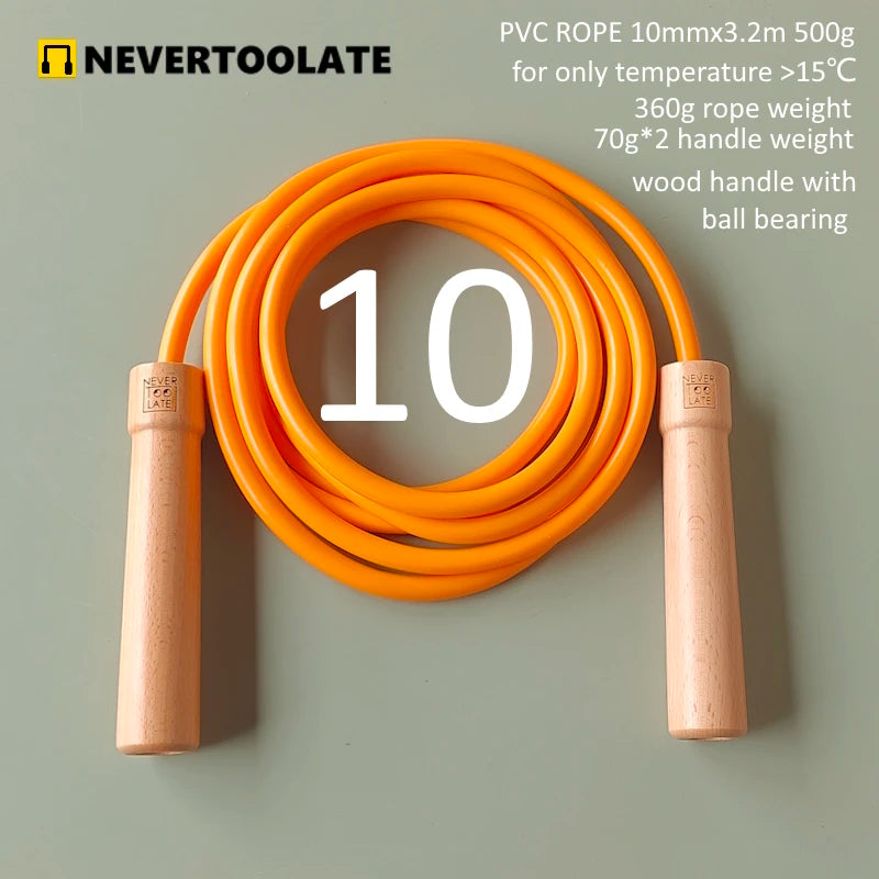 Heavy Weighted Jump Rope (3.2m, Wood Handle)