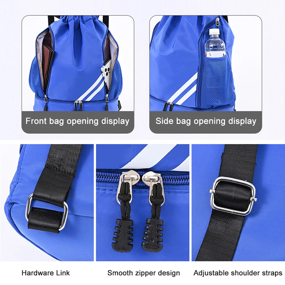 Drawstring Sports Backpack with Shoe Compartment