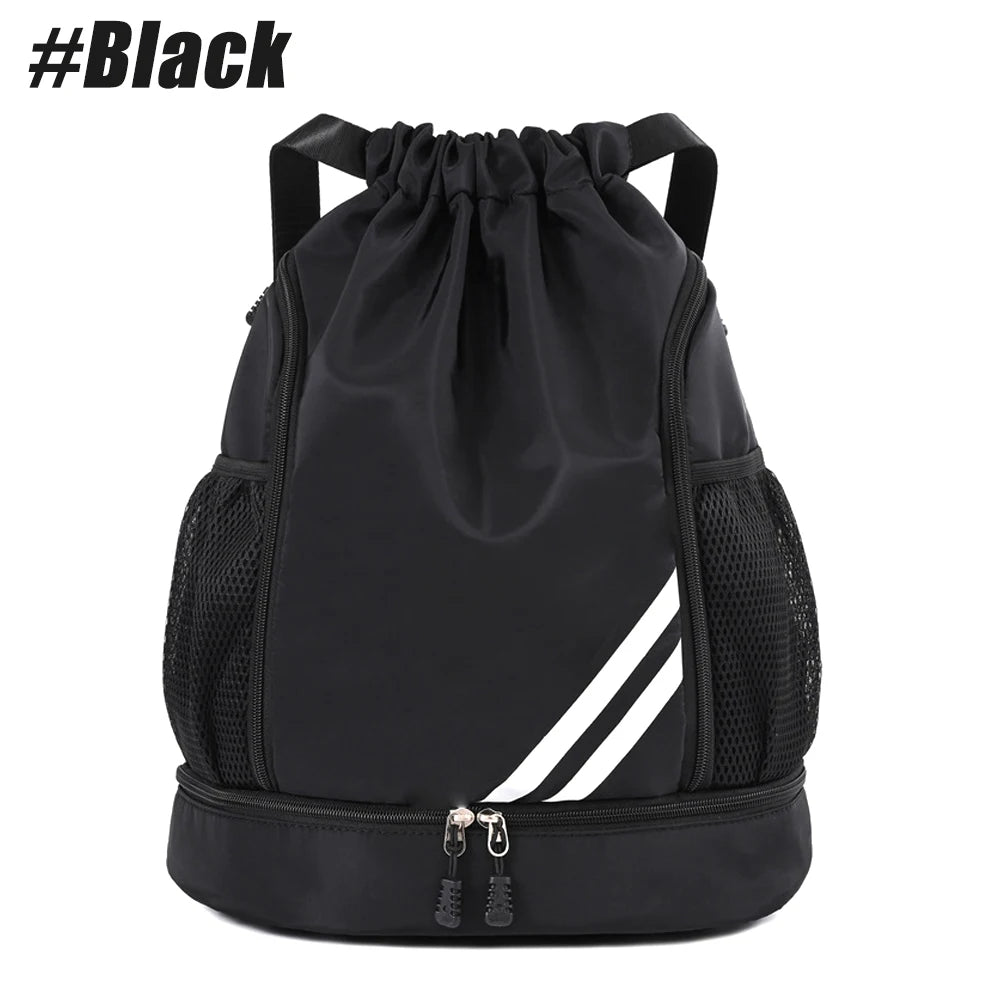 Drawstring Sports Backpack with Shoe Compartment