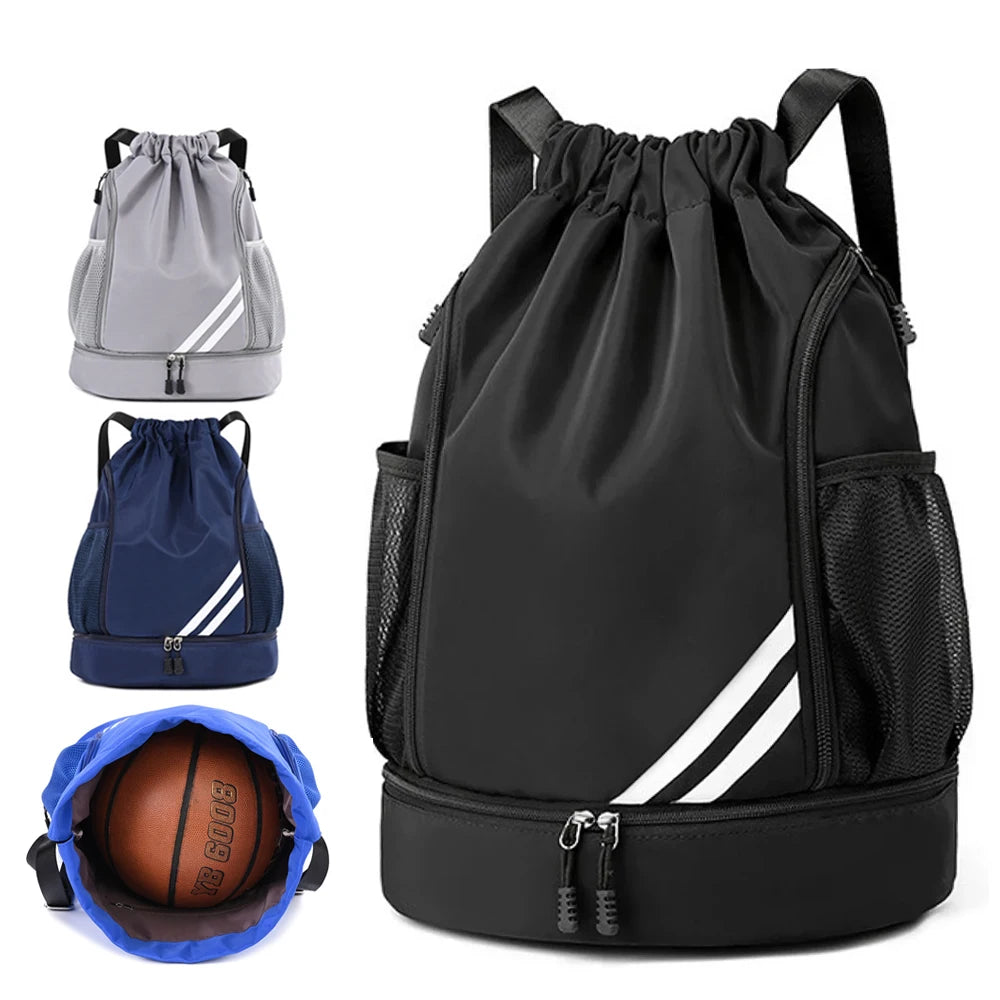 Drawstring Sports Backpack with Shoe Compartment