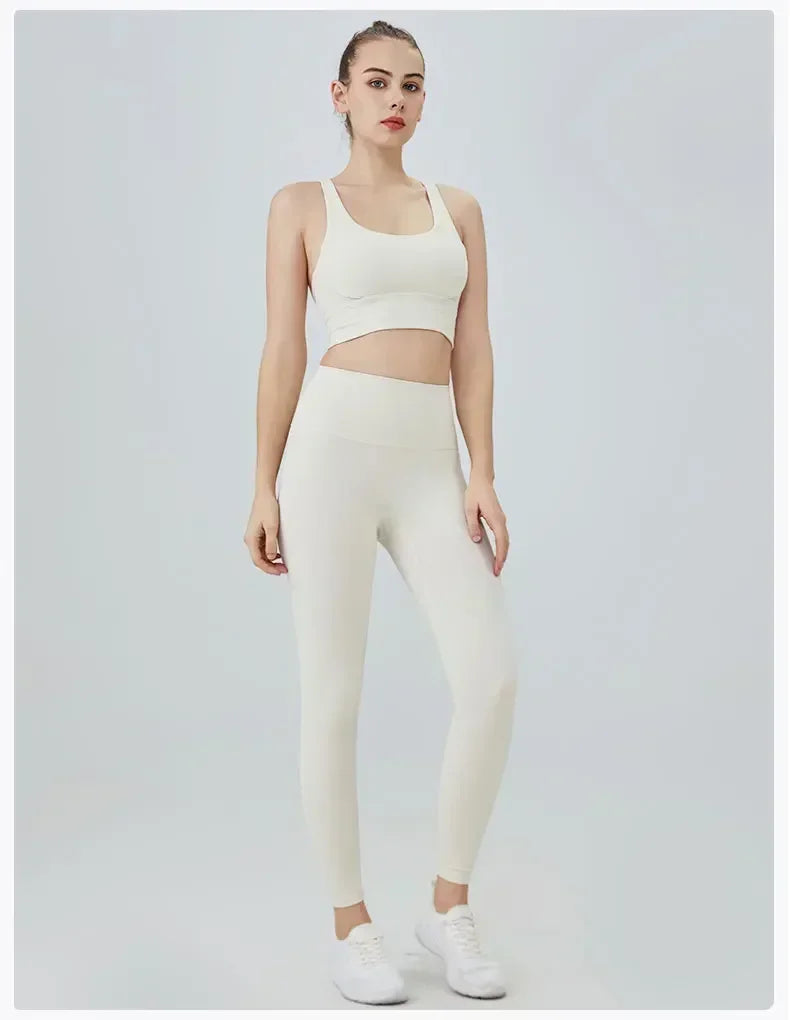 High-Waist Yoga Leggings & Sports Bra Set