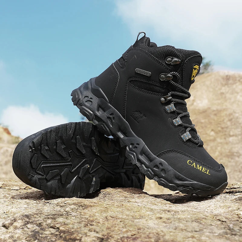 Men's Leather Hiking Shoes — Waterproof Trekking Sneakers
