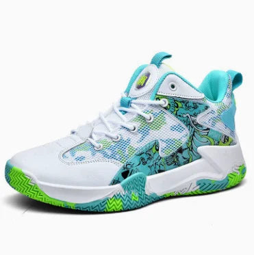 Contrast-Sole High-Top Basketball Shoes