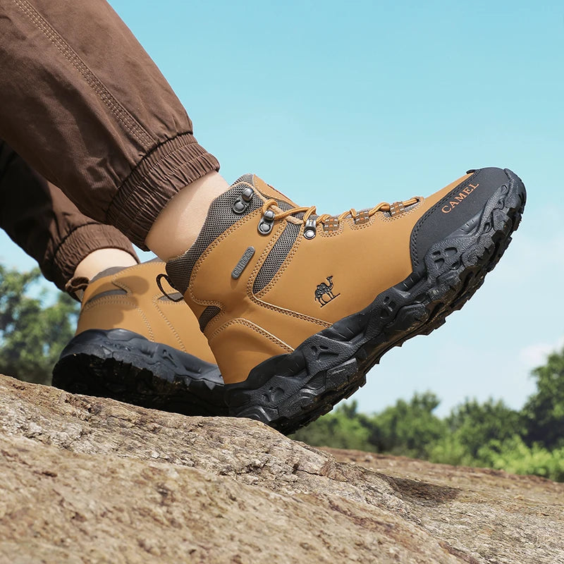Men's Leather Hiking Shoes — Waterproof Trekking Sneakers