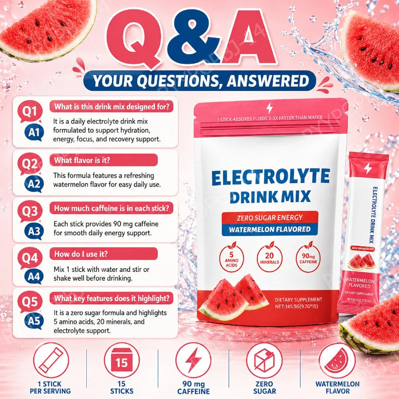 Watermelon Electrolyte Hydration Sticks