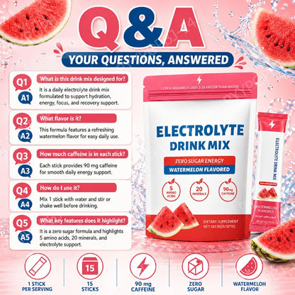 Watermelon Electrolyte Hydration Sticks