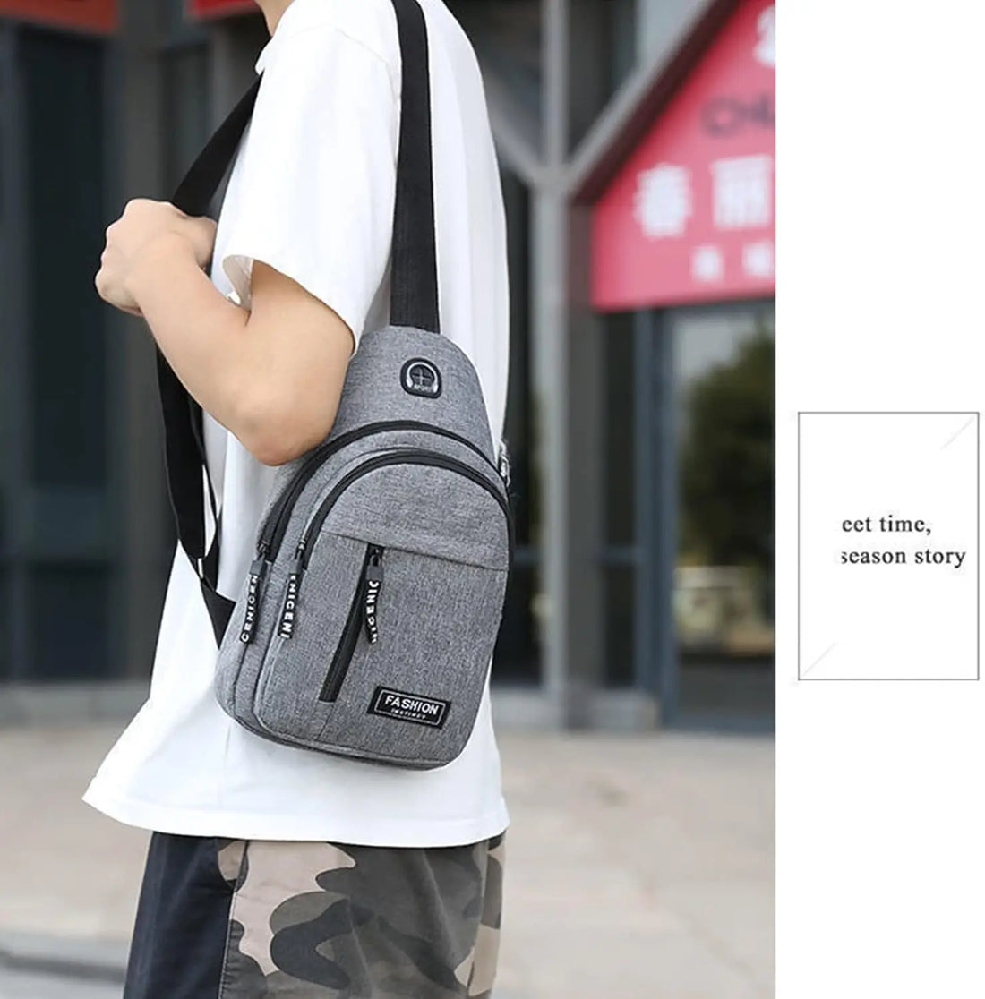USB Charging Anti-Theft Sling Bag