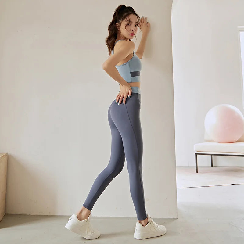 Yoga Set — Sports Bra with Leggings & Shorts