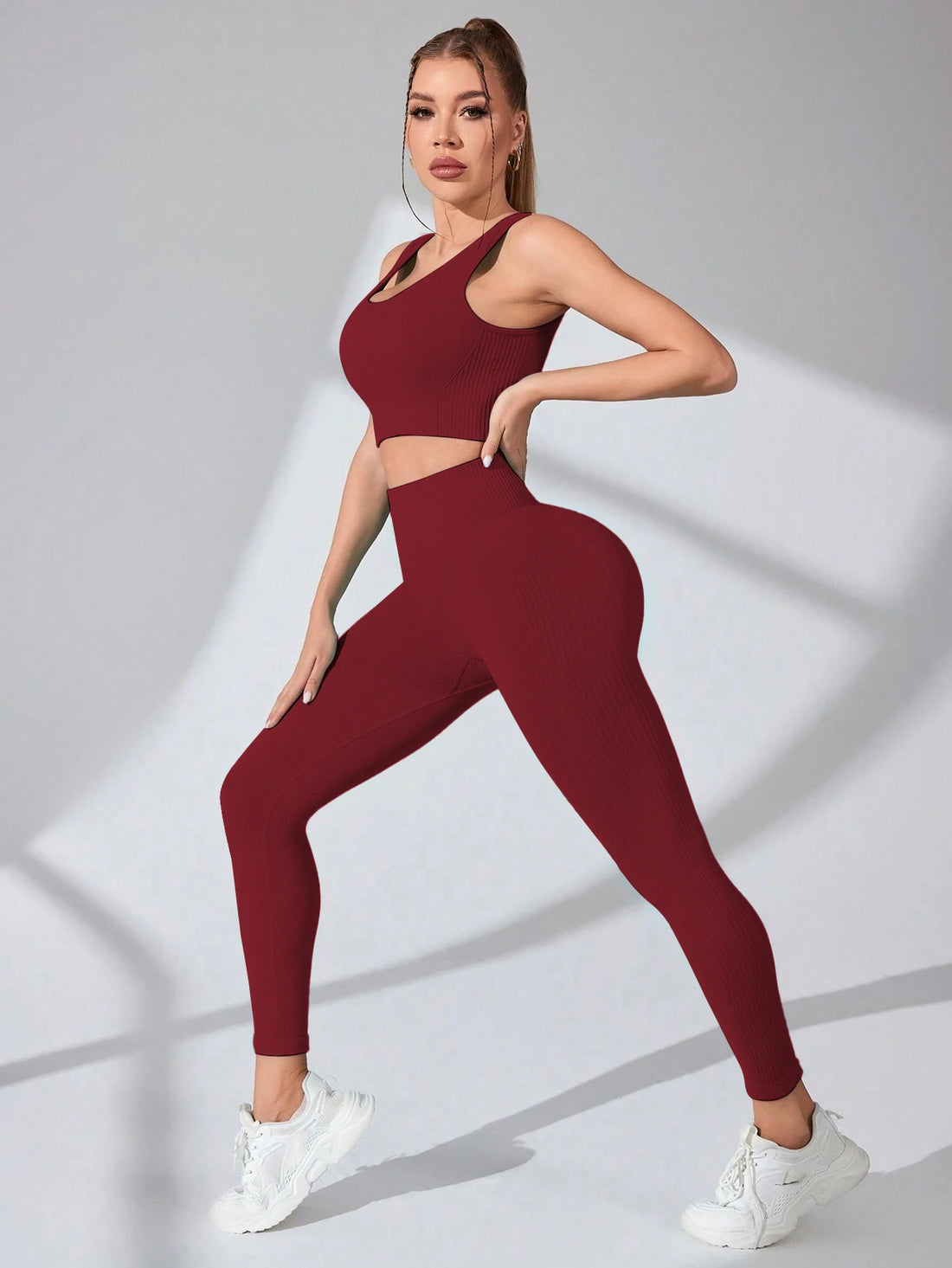 Women's Cross-Strap Sports Bra &amp; Leggings Set