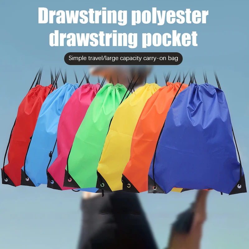 Drawstring Gym Bag with Clothes &amp; Shoe Storage