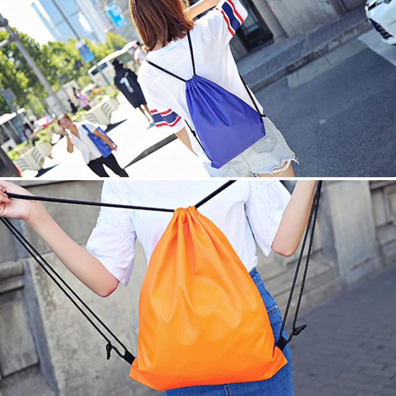 Drawstring Gym Bag with Clothes &amp; Shoe Storage
